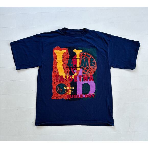 Vintage 90s Bugle Boy U & Me Ta'Getha Working it out Single Stitch L - Picture 1 of 5